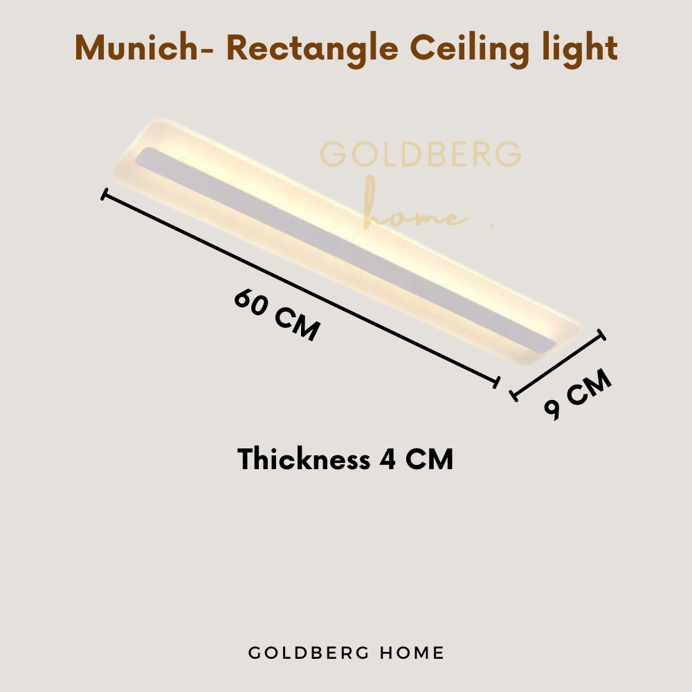 Munich Long Rectangle Ceiling Light Goldberg Home SG