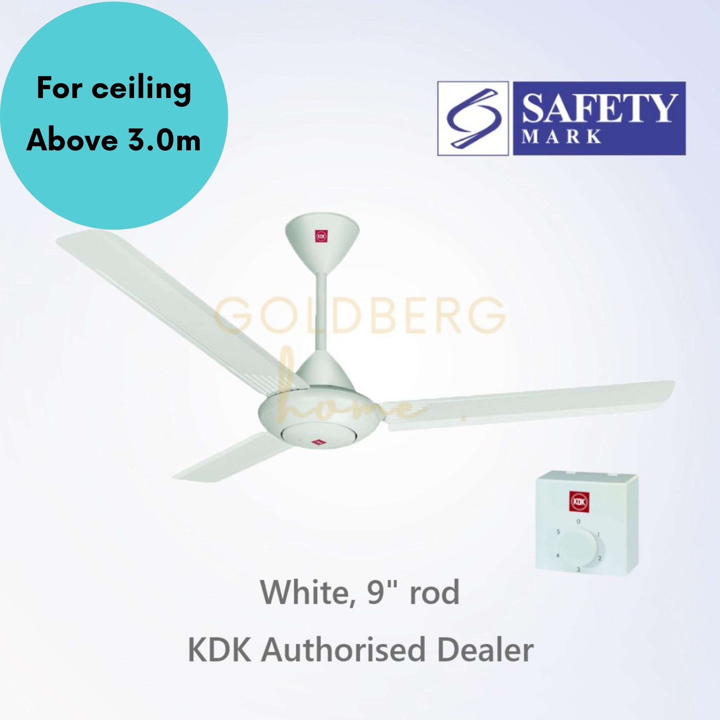 Measurement of KDK M60SG Ceiling Fan | Sleek Design Ceiling Fan | Goldberg Home SG