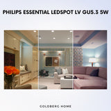 Philips GU5.3 5W (50W) Essential LED Spot LV MR16 Spotlight Goldberg Home SG