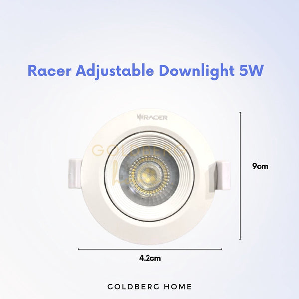 Racer Round Adjustable LED Downlight 5W Spotlight Goldberg Home SG