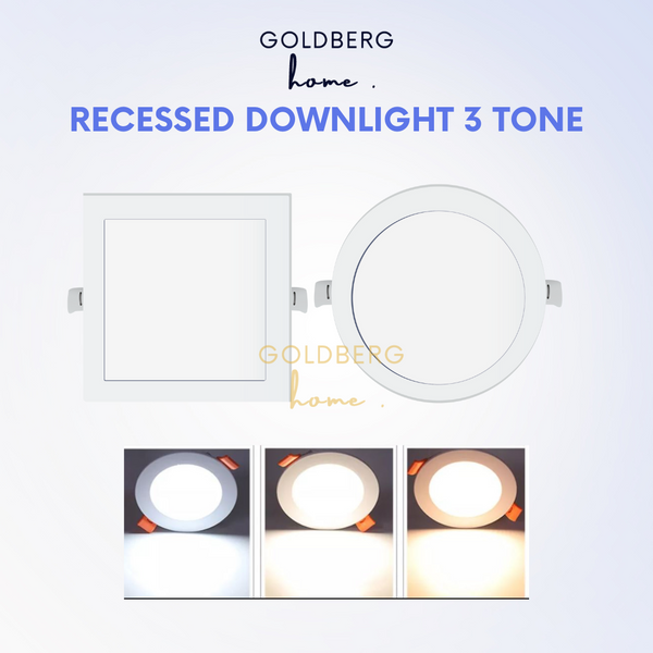 Recessed Downlight 9W 12W 3Tone Goldberg Home SG