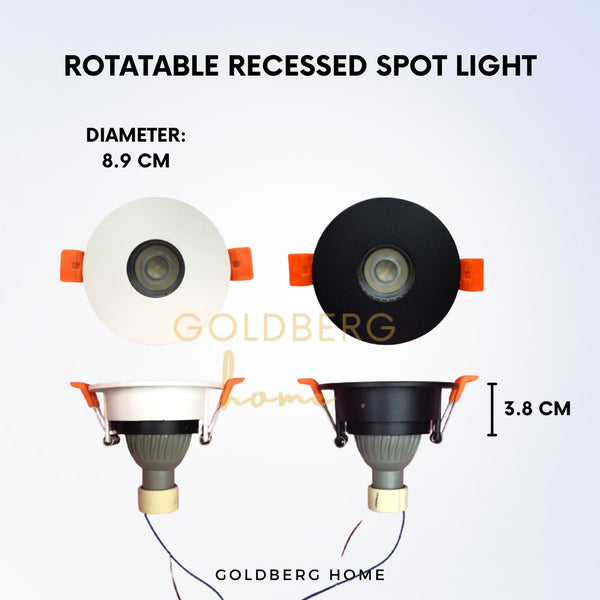 Rotatable LED Recessed Spot Light - 9cm