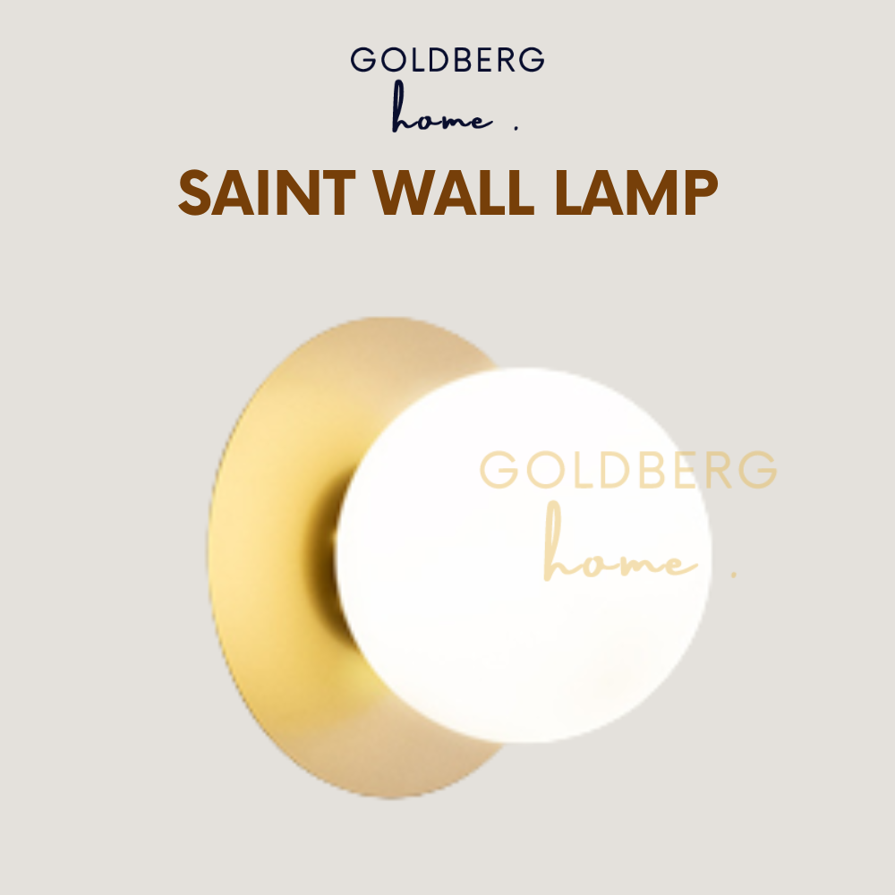 Saint Luxe Gold White Spherical Wall Lamp Goldberg Home SG