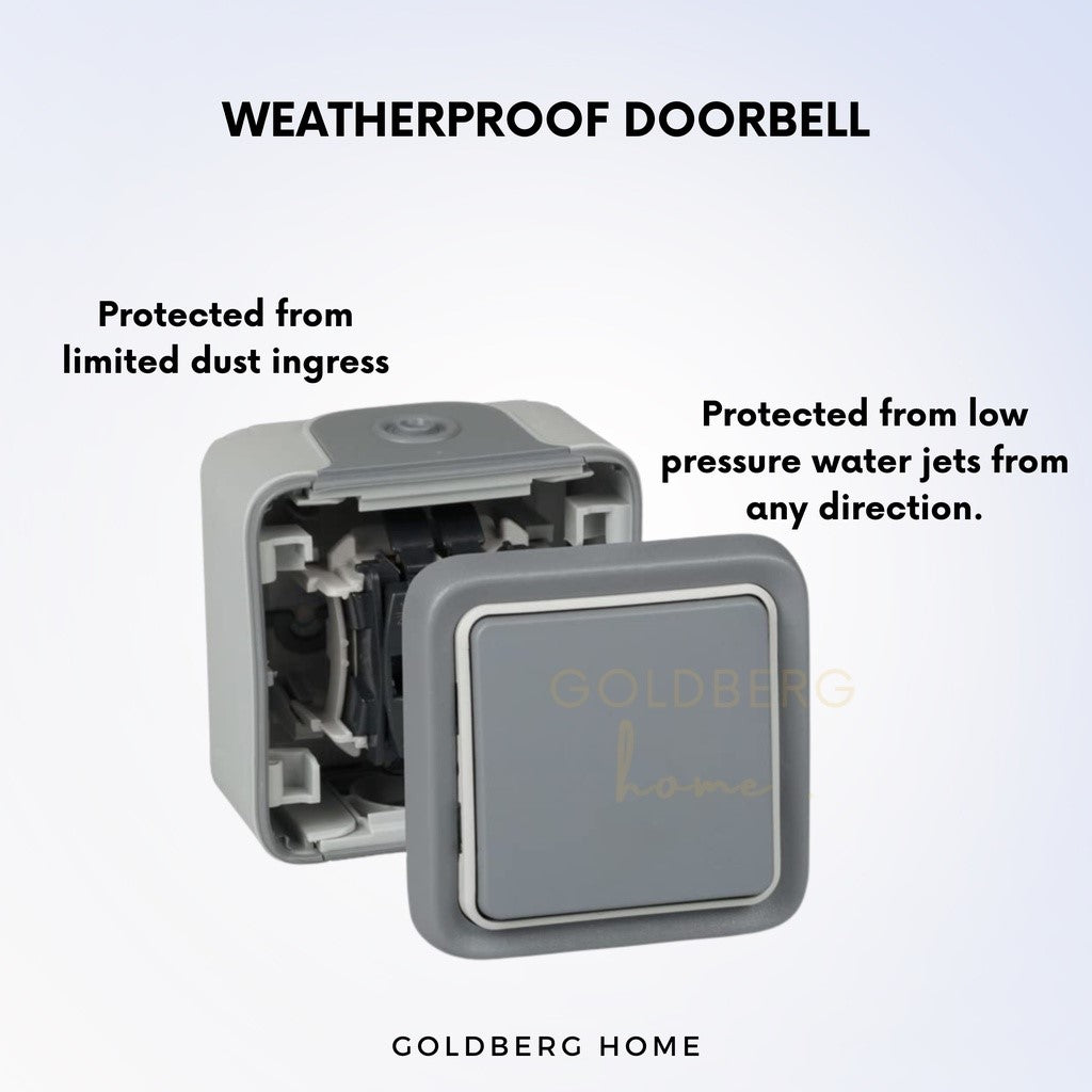 Weatherproof Bell Legrand Outdoor Weatherproof Door Bell Switch | Goldberg Home SG