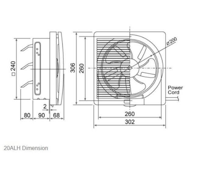 KDK 20/25 AUH Exhaust Fan Ventilating Fan Goldberg Home SG