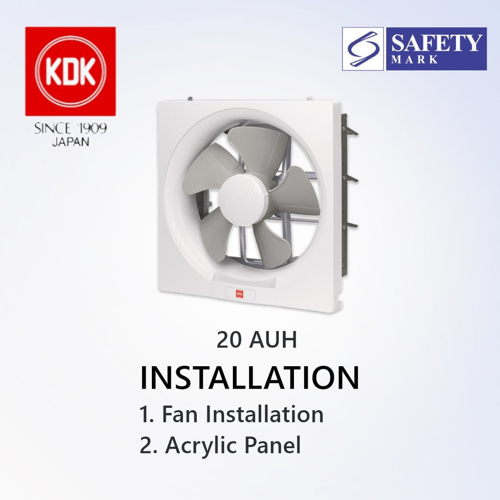 KDK 20/25 AUH Exhaust Fan suitable for SG HDB Condo Landed | Acrylic Panel Ventilating Fan installation | Goldberg Home SG
