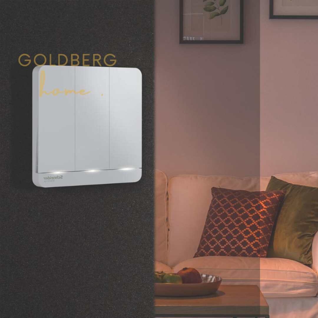 Dark Grey Schneider AvatarON bedside sockets in a luxury Singapore condo. Modern Goldberg Home aesthetic.