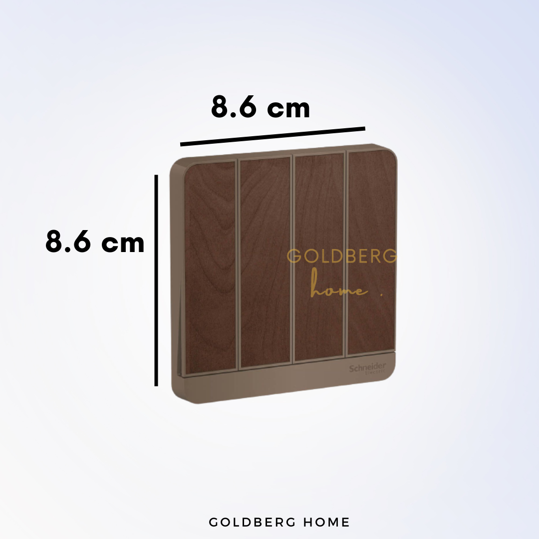 Dimensions for Schneider AvatarON switch and single socket. Goldberg Home guide for SG mounting box.