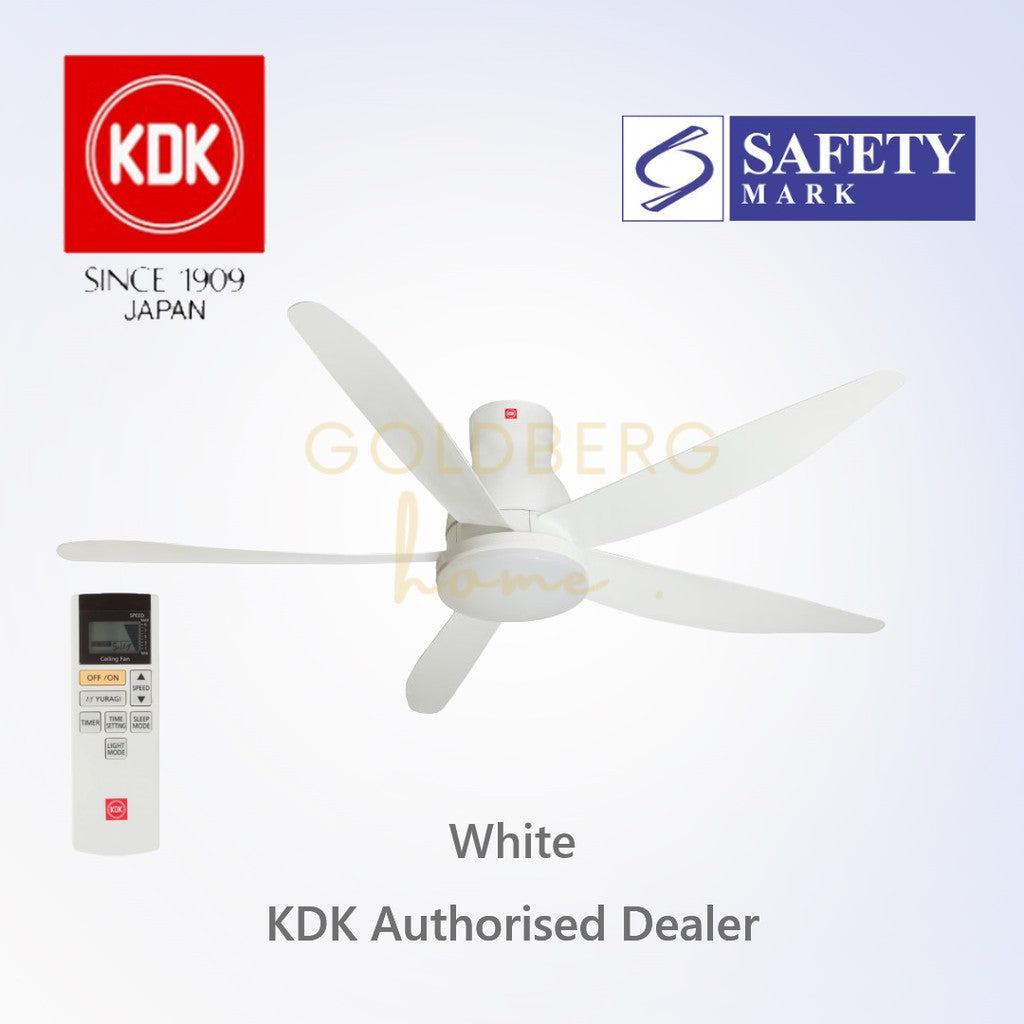 White KDK U60FW Ceiling Fan suitable for SG HDB Condo Landed | Ceiling Fans with Remote Control | Goldberg Home SG