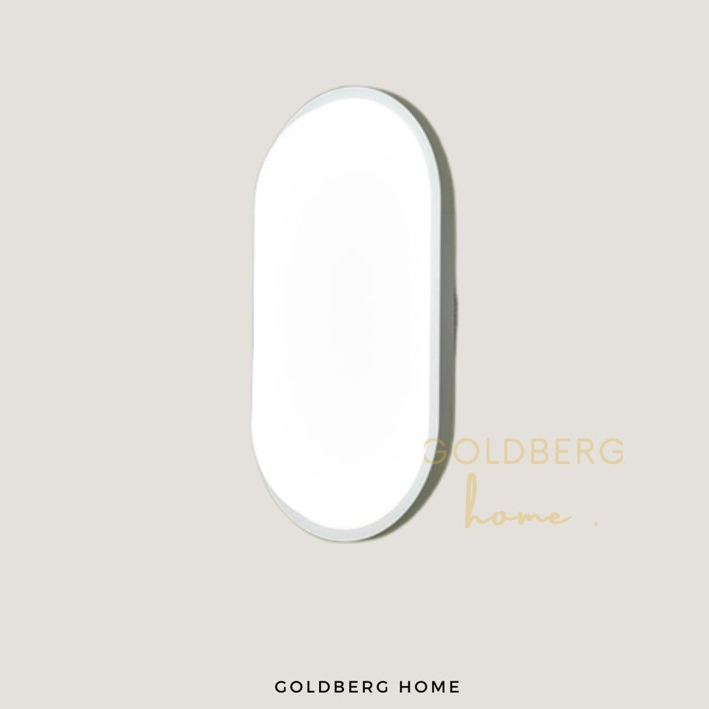 Close-up of the Goldberg Home Brantford 15W LED outdoor lamp in white finish.