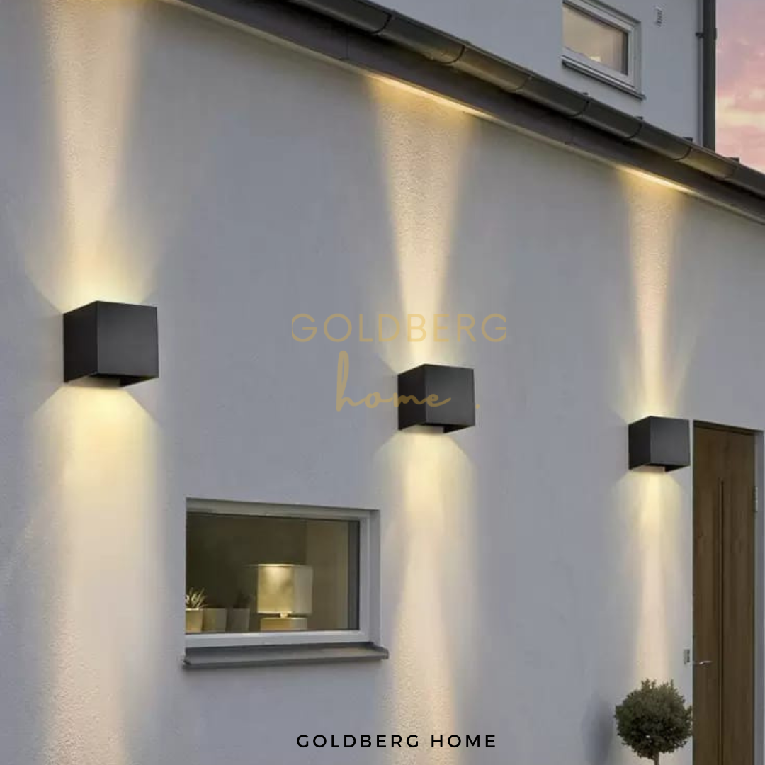 Bristol waterproof lamps installed on entrance pillars of a Singapore landed property.