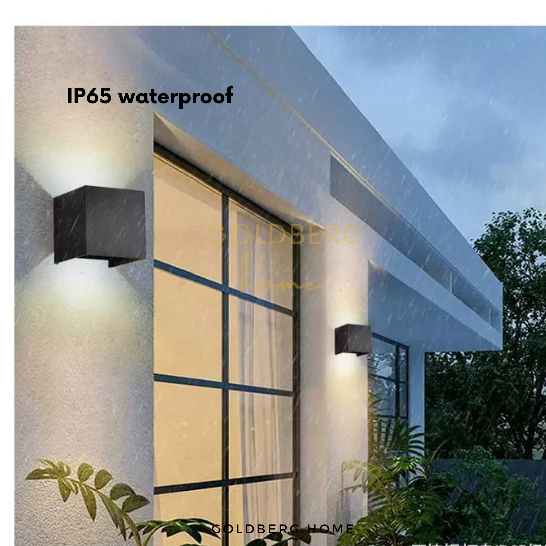 Goldberg Home Bristol adjustable light creating mood lighting on a Singapore BTO balcony.