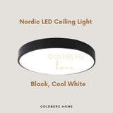 Black Edinburgh Premium light in Cool White. Goldberg Home sleek ceiling fixture for modern SG study rooms.