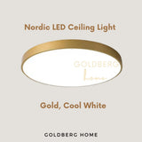 Gold Edinburgh Premium light in Cool White. Elegant Goldberg Home metallic fixture for SG condo hallways.