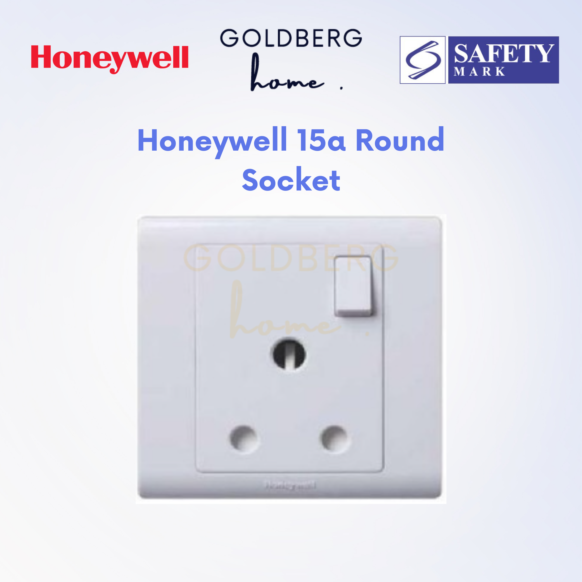 Honeywell R Series 15A heavy-duty switch socket outlet in white by Goldberg Home.