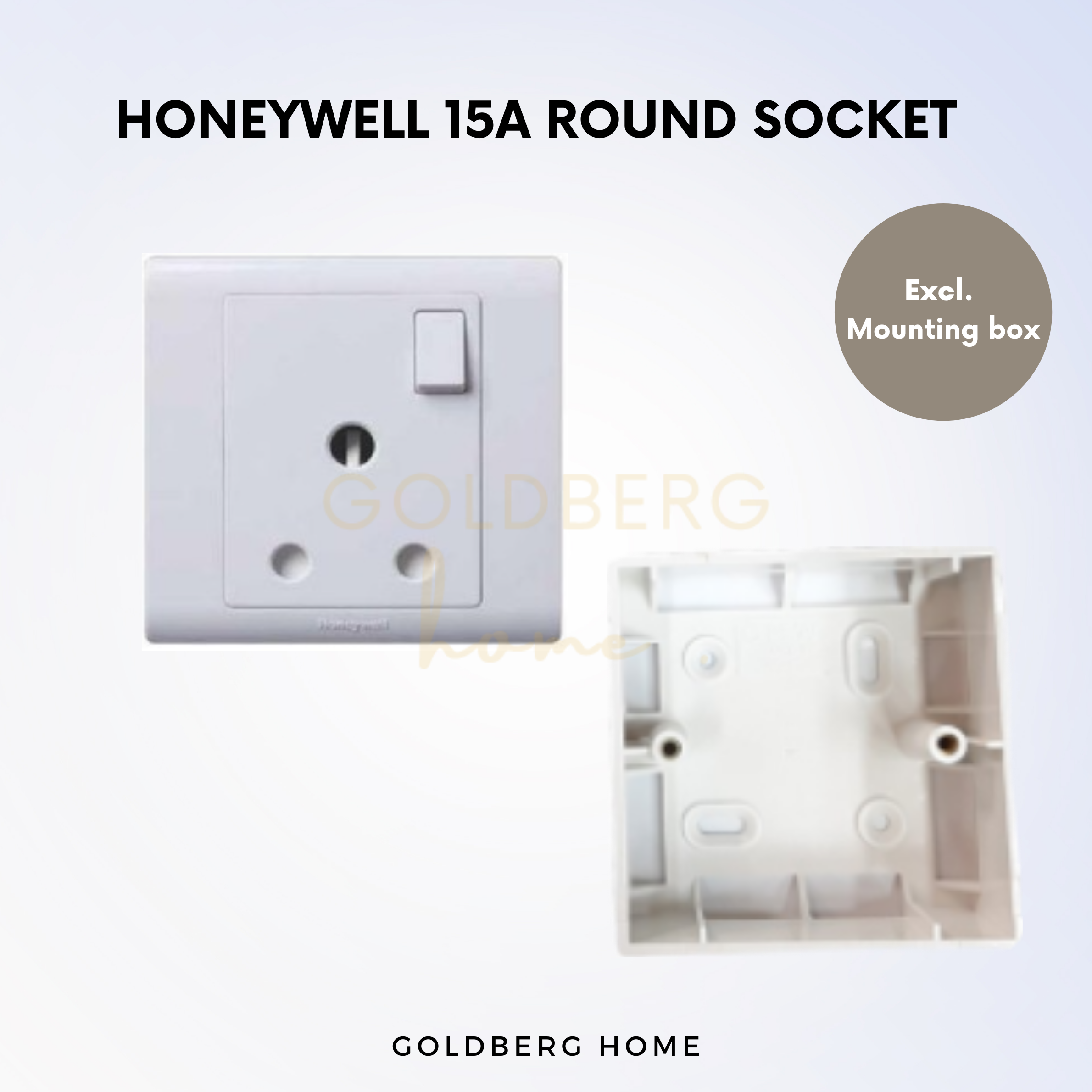 Honeywell R Series 15A white socket with surface-mount box for Singapore home renos.