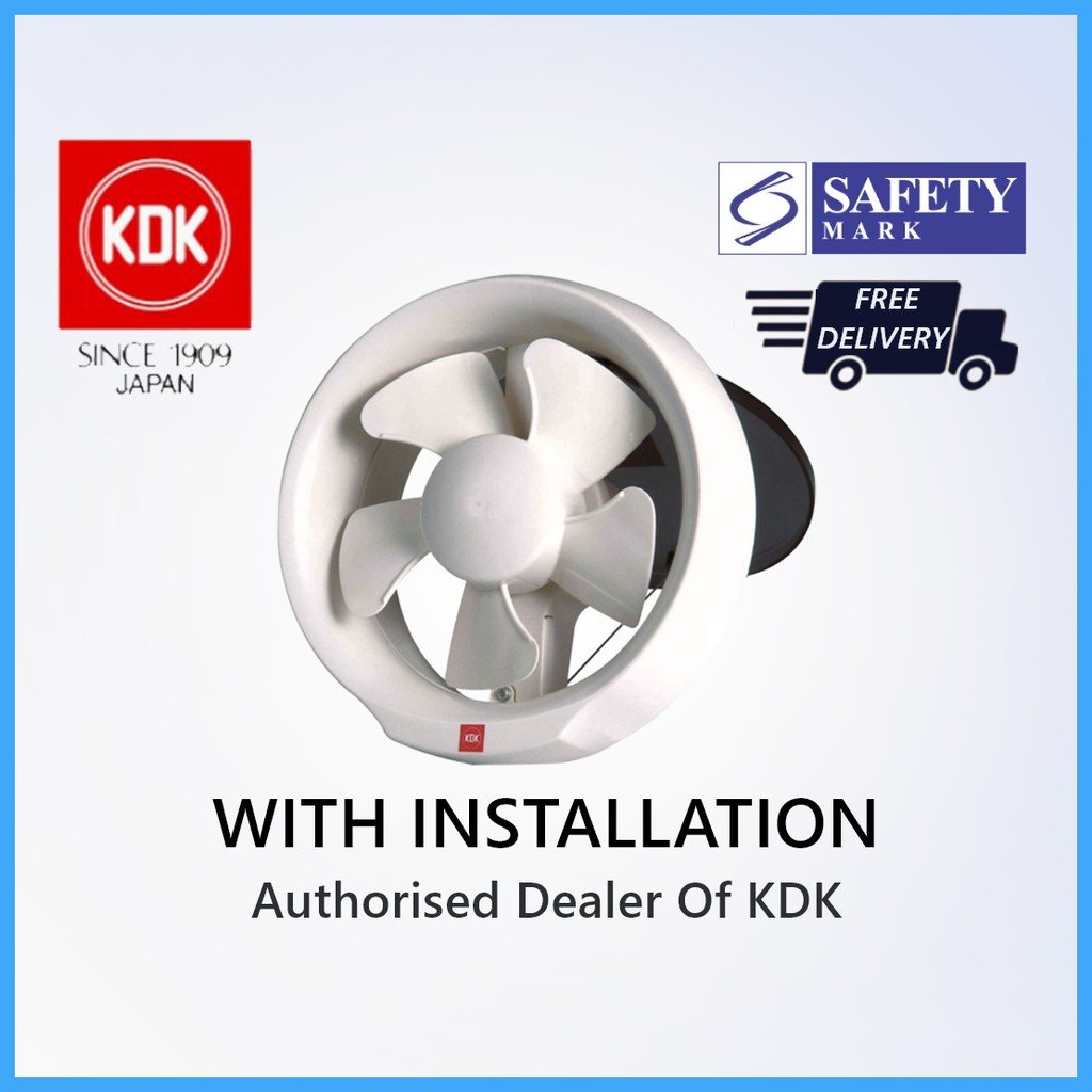 [With Installation] KDK 15WUD Window Mount Ventilating Fan, 15cm pull-cord exhaust for SG bathrooms.
