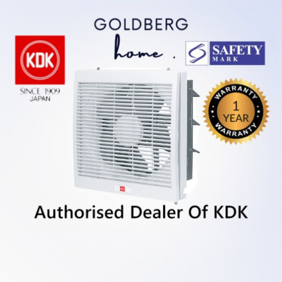 KDK 20ALA White 20cm Louver Type Wall Exhaust Fan, slim minimalist design for Singapore homes.
