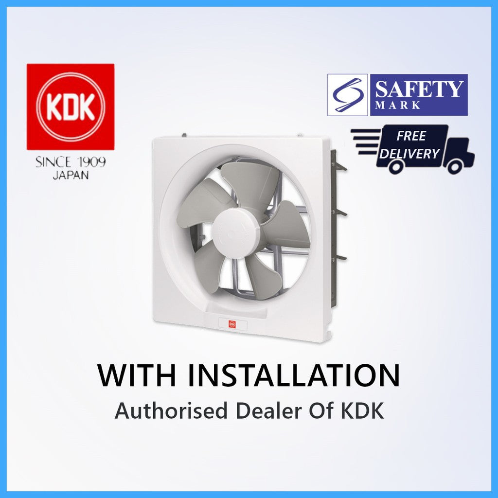 [With Installation] KDK 20AUA Wall Mounted Ventilating Fan, 20cm automatic shutter exhaust for SG homes.