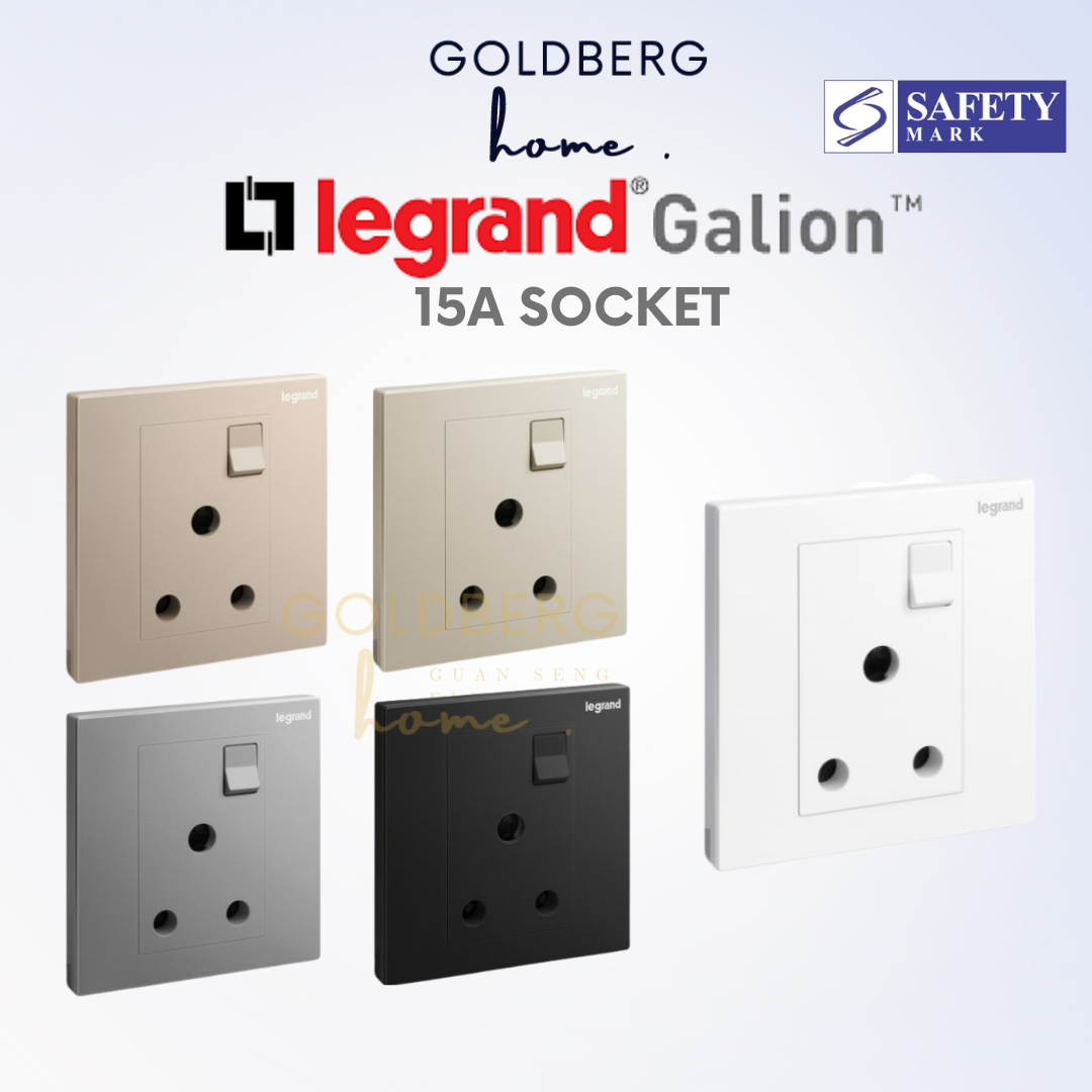 Legrand Galion 15A Aircon Socket with neon indicator by Goldberg Home for Singapore homes.