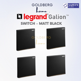 Legrand Galion Matte Black Light Switch by Goldberg Home, premium slim designer switch for SG homes.