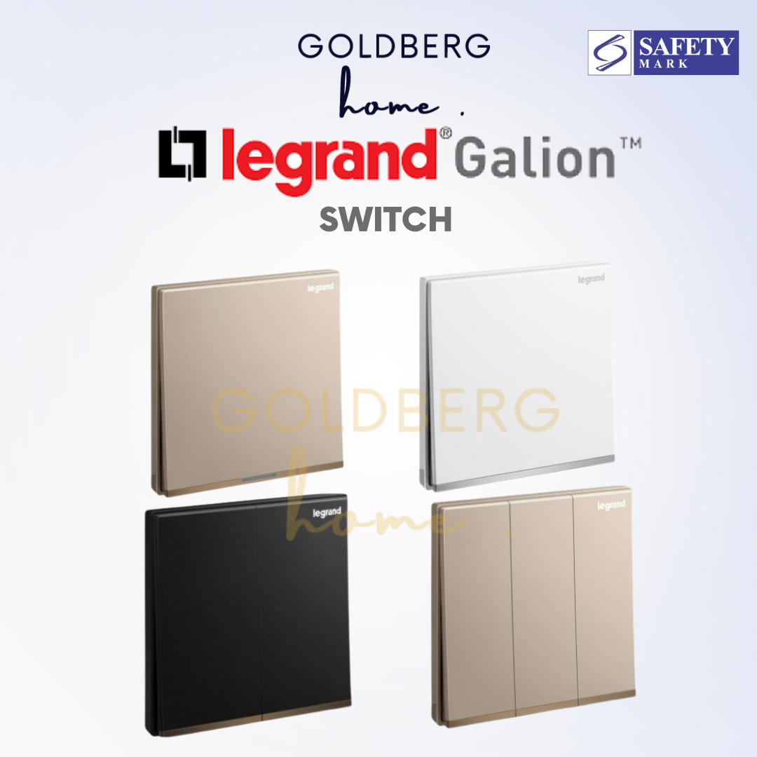 Legrand Galion premium light switch by Goldberg Home, available from 1-gang to 4-gang for SG homes.