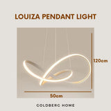 50cm diameter and adjustable suspension specs for Louiza pendant, ideal for high-ceiling Singapore condos.