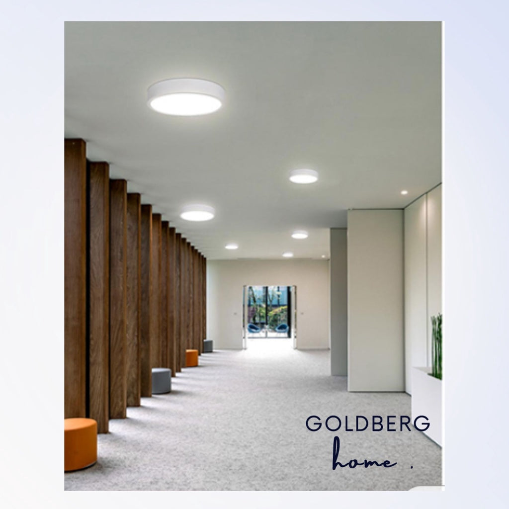 Premium Luz 18W LED ceiling light in a Singapore BTO service yard. Practical Goldberg Home lighting solution.