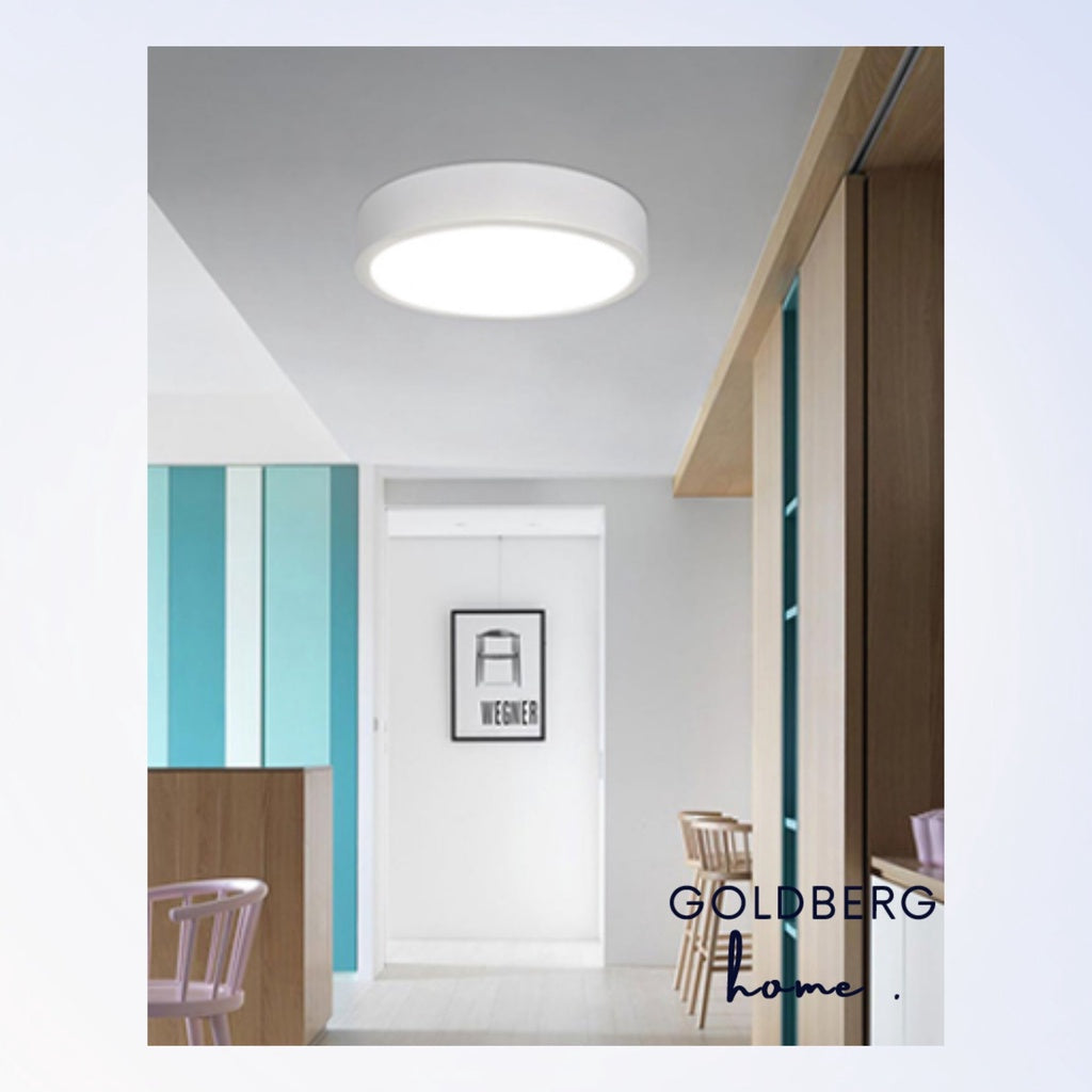 Round White Premium Luz LED light installed in a Singapore HDB Corridor renovation by Goldberg Home.
