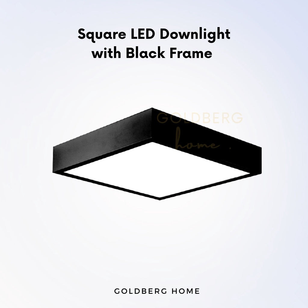 Specs for Premium Luz Square Black 12W 18W 24W LED ceiling light. Goldberg Home guide for Singapore bedroom or balcony lighting.