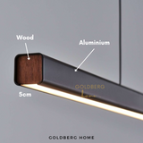 Close-up of premium matte black finish on Goldberg Home Rostock Luxe 24W LED hanging light.