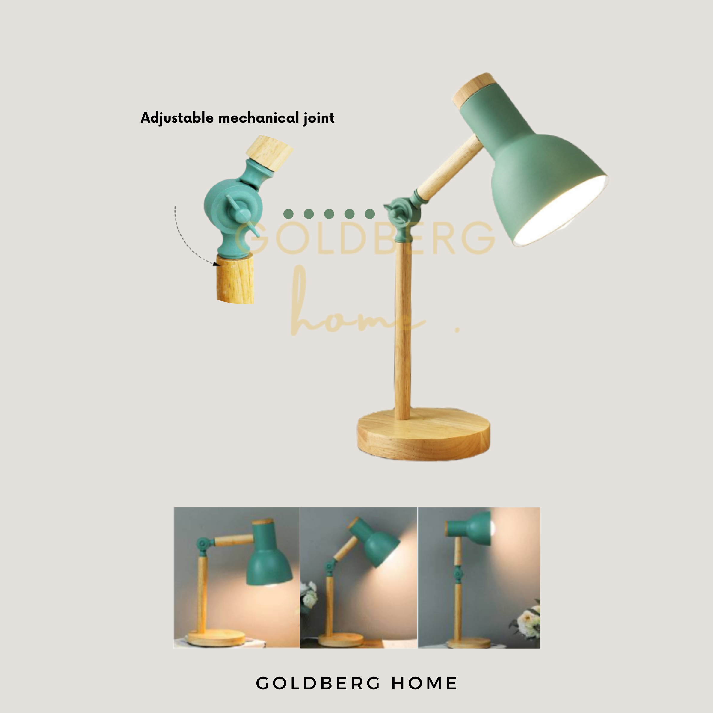 Goldberg Taka lamp color options in Sage Green for Nordic-style interiors.