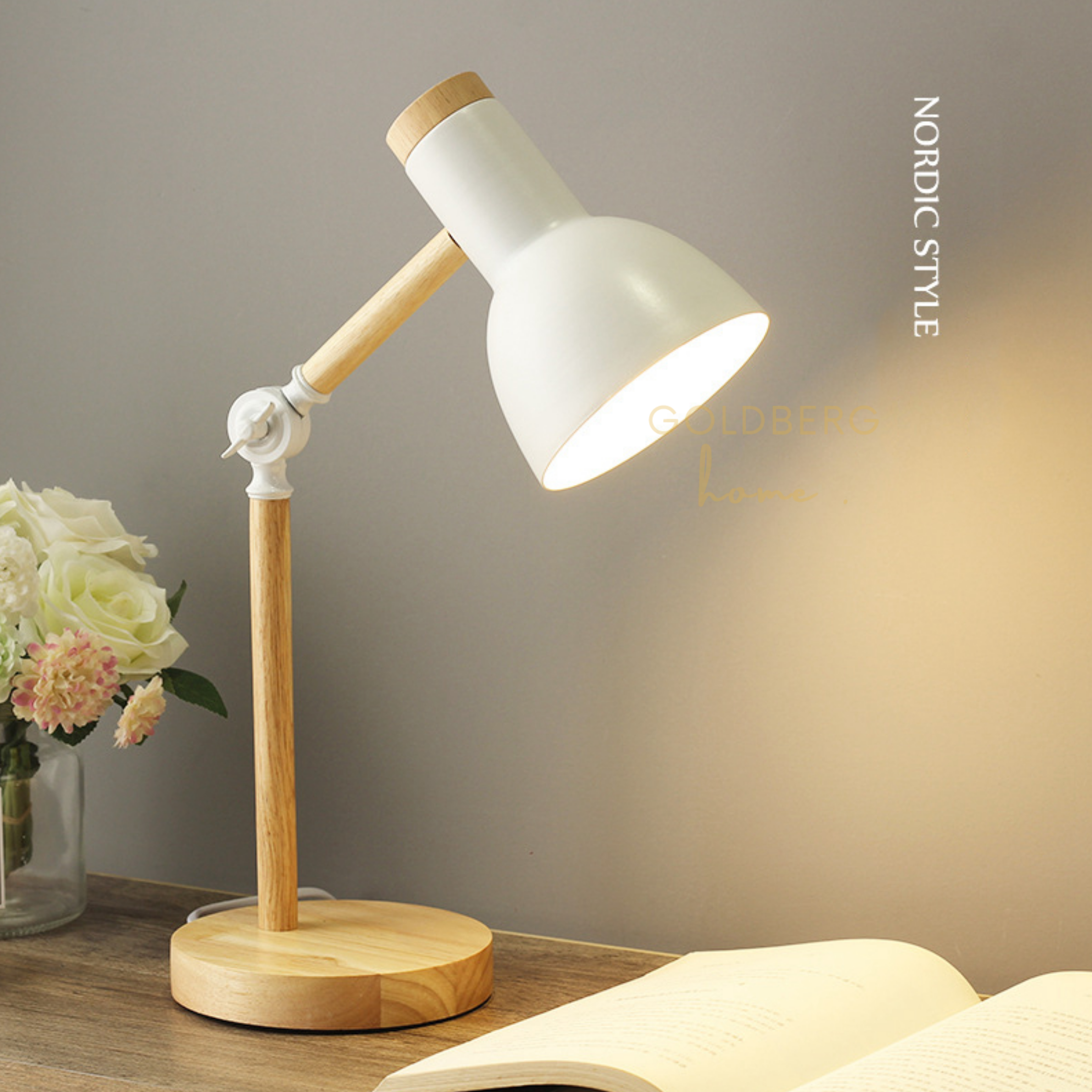 Goldberg Taka lamp color options in Minimalist White for Nordic-style interiors.