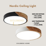 Tami Nordic 40cm vs 50cm size comparison chart. Goldberg Home guide for Singapore bedroom and living room lighting.